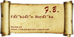 Fábián Boróka névjegykártya