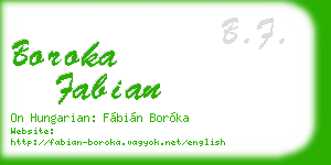 boroka fabian business card