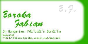 boroka fabian business card